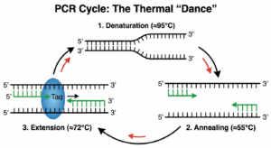Three steps of PCR mechanism