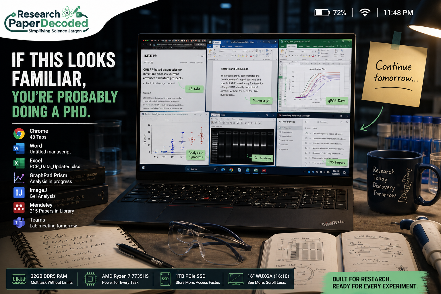 Best Laptops for PhD Students in 2026: A Researcher's Buying Guide a typical phd student laptop in working mode